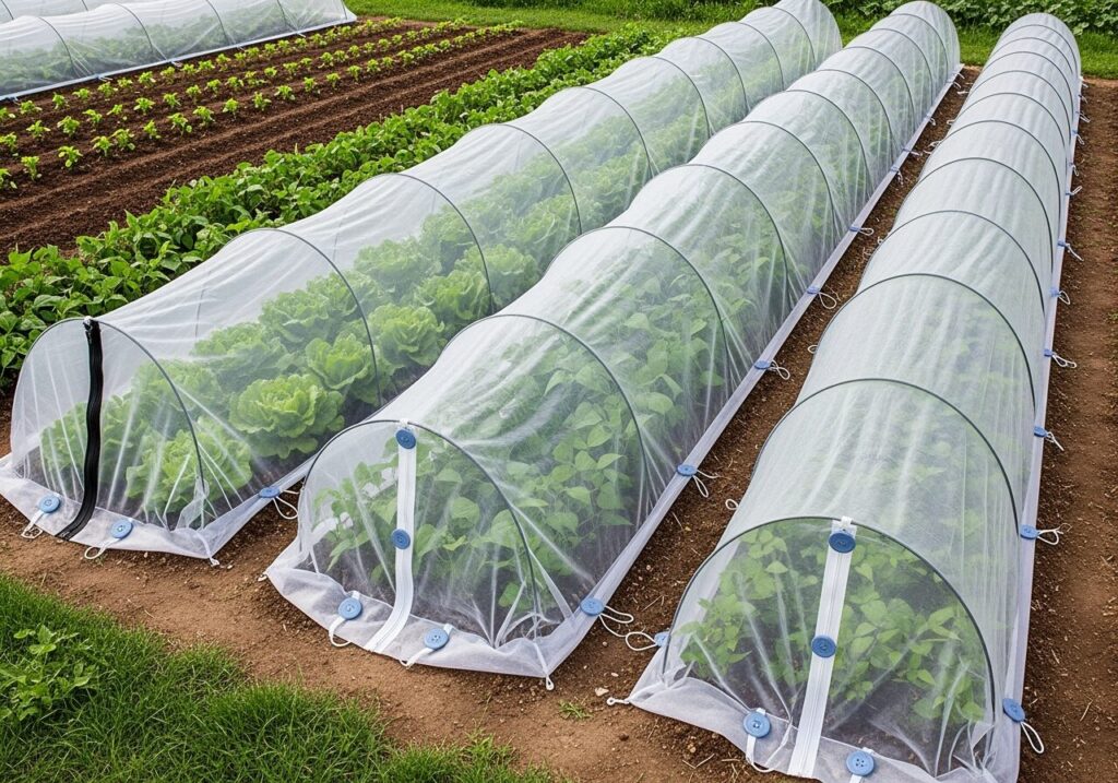 Crop covers to deter deer