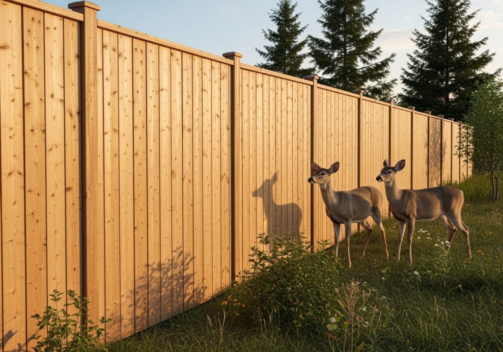 Solid Privacy Fence for Deterring Deer